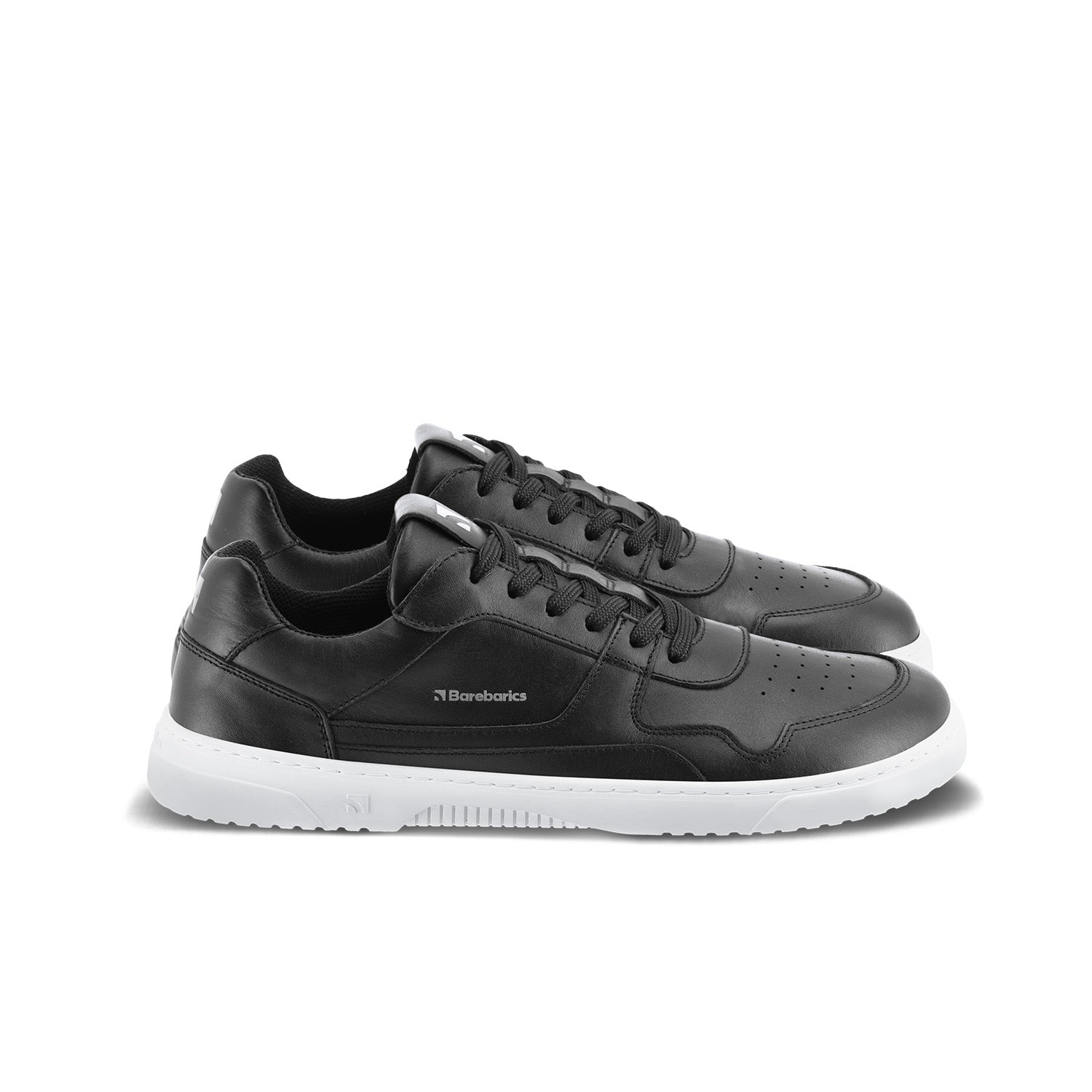 Barefoot Sneakers Barebarics Zing - Black & White - Leather - Barefoot Shoe Store