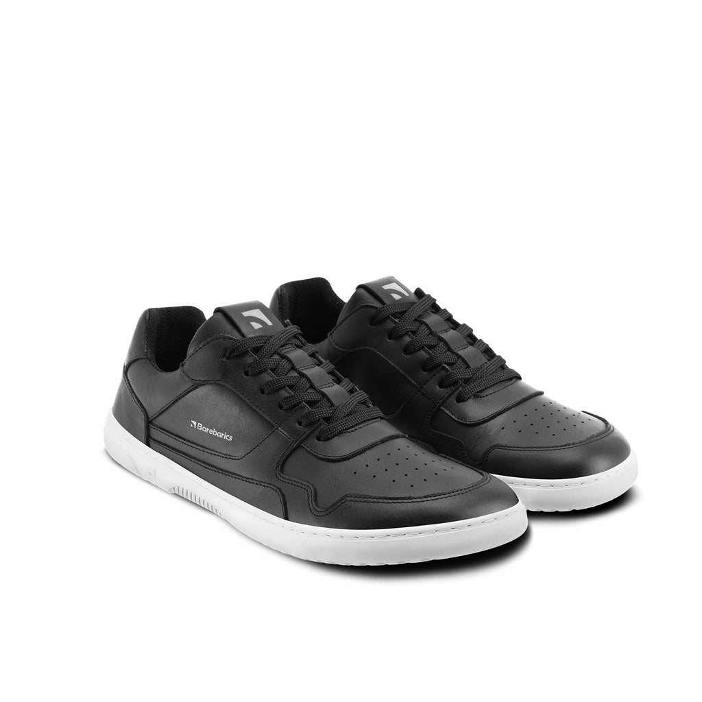 Barefoot Sneakers Barebarics Zing - Black & White - Leather - Barefoot Shoe Store