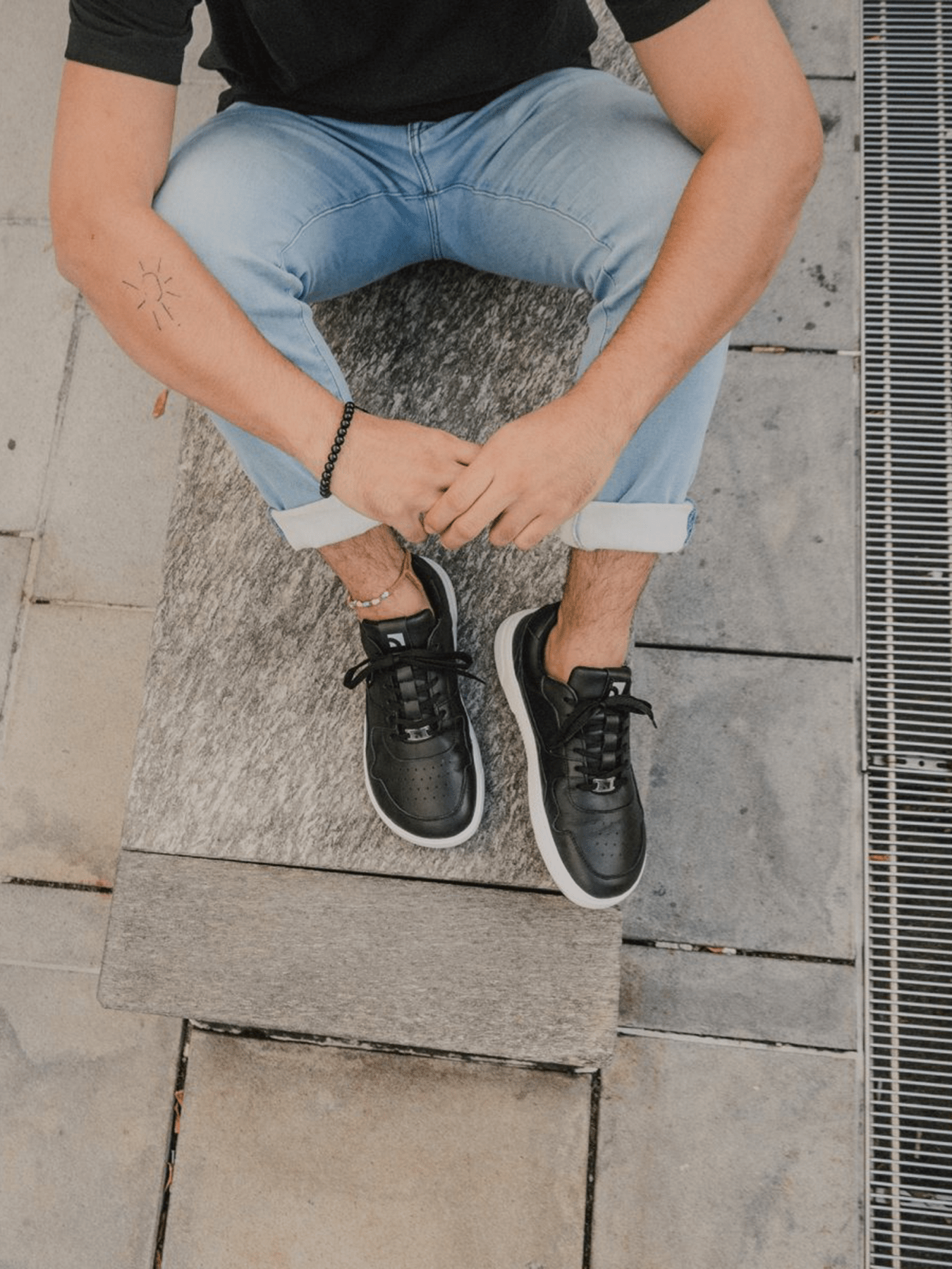 Barefoot Sneakers Barebarics Zing - Black & White - Leather - Barefoot Shoe Store