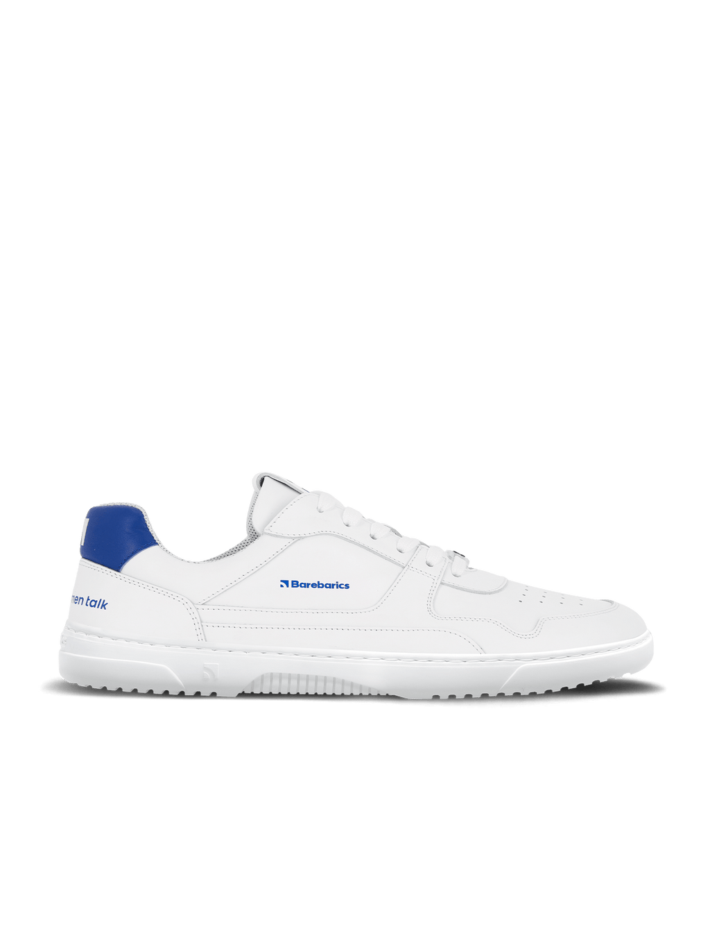 Barefoot Sneakers Barebarics Zing - Brave Men Talk - White & Blue - Barefoot Shoe Store
