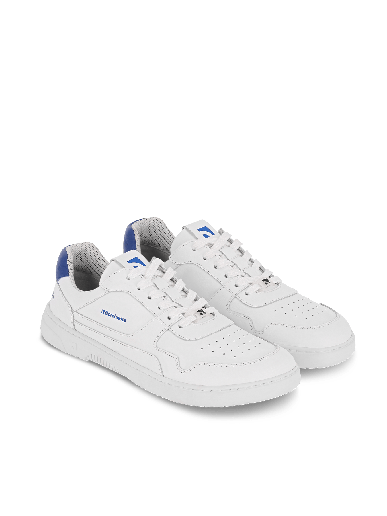 Barefoot Sneakers Barebarics Zing - Brave Men Talk - White & Blue - Barefoot Shoe Store