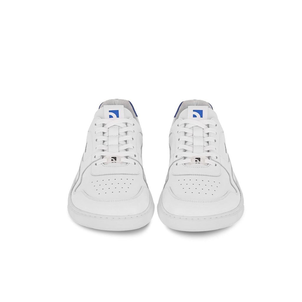 Barefoot Sneakers Barebarics Zing - Brave Men Talk - White & Blue - Barefoot Shoe Store