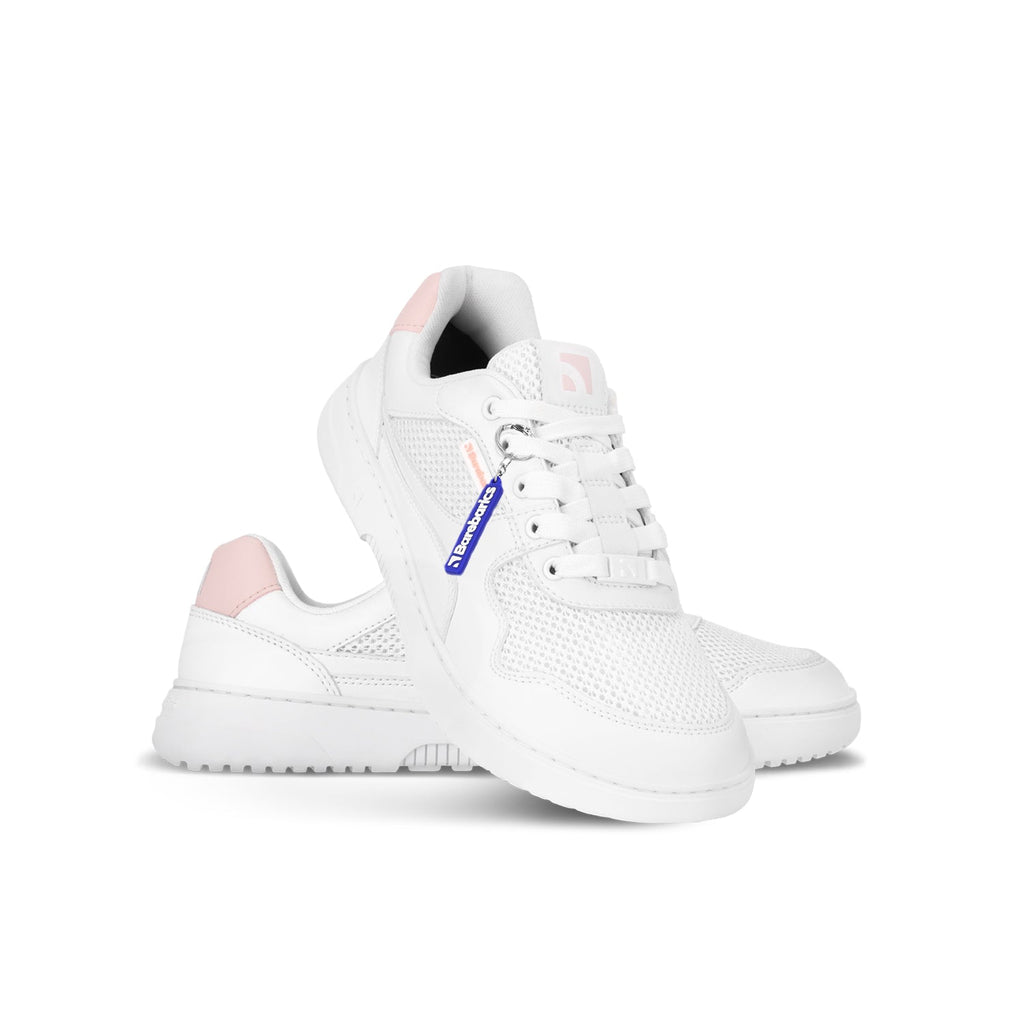 Barefoot Sneakers Barebarics Zing - Fresh - White & Coral Pink - Barefoot Shoe Store