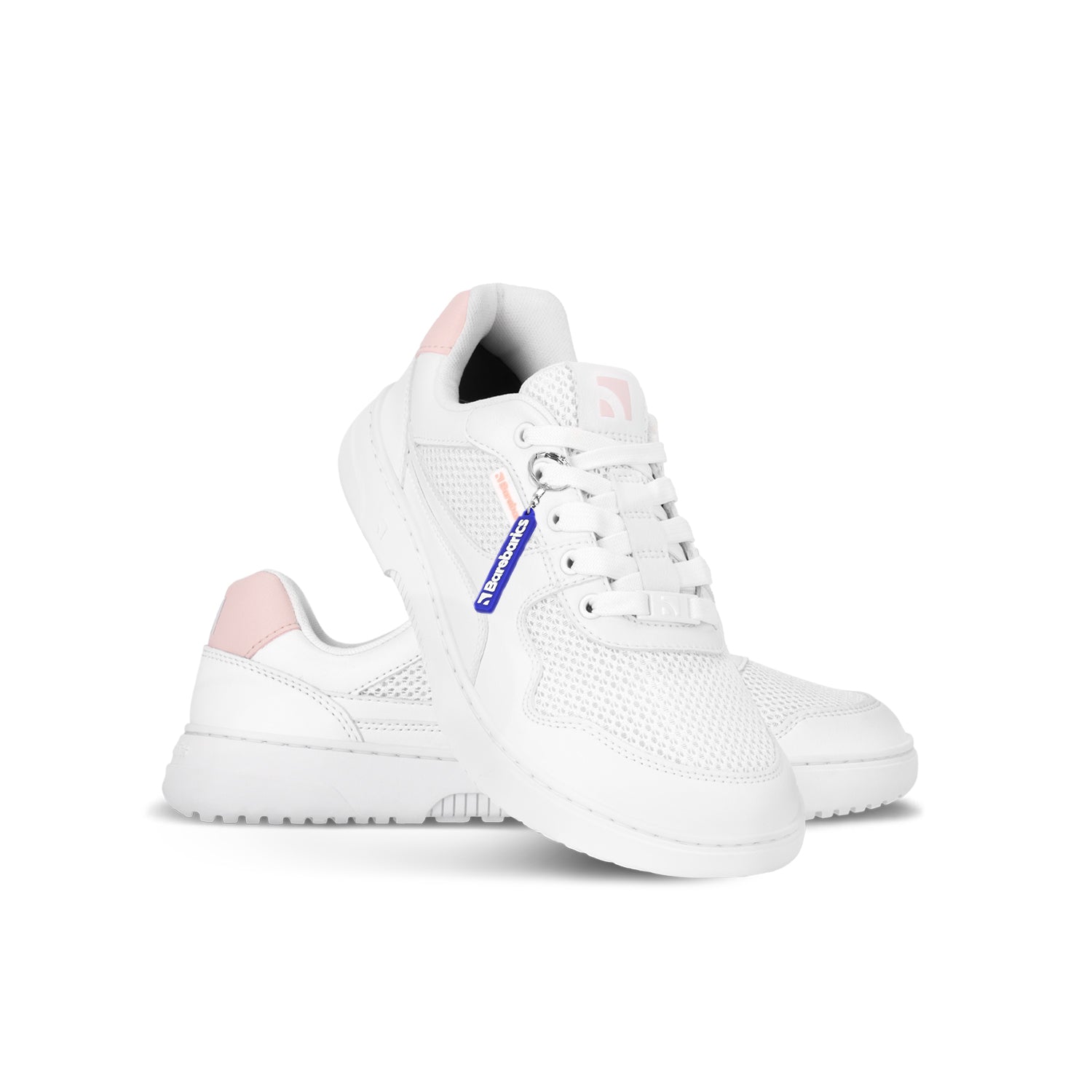 Barefoot Sneakers Barebarics Zing - Fresh - White & Coral Pink - Barefoot Shoe Store