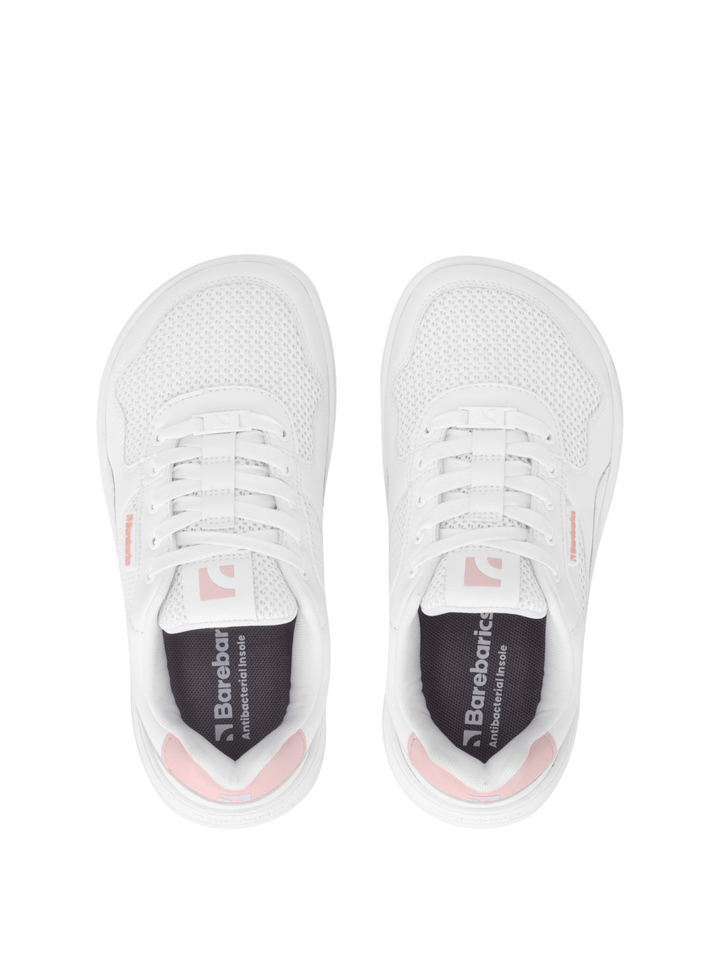 Barefoot Sneakers Barebarics Zing - Fresh - White & Coral Pink - Barefoot Shoe Store