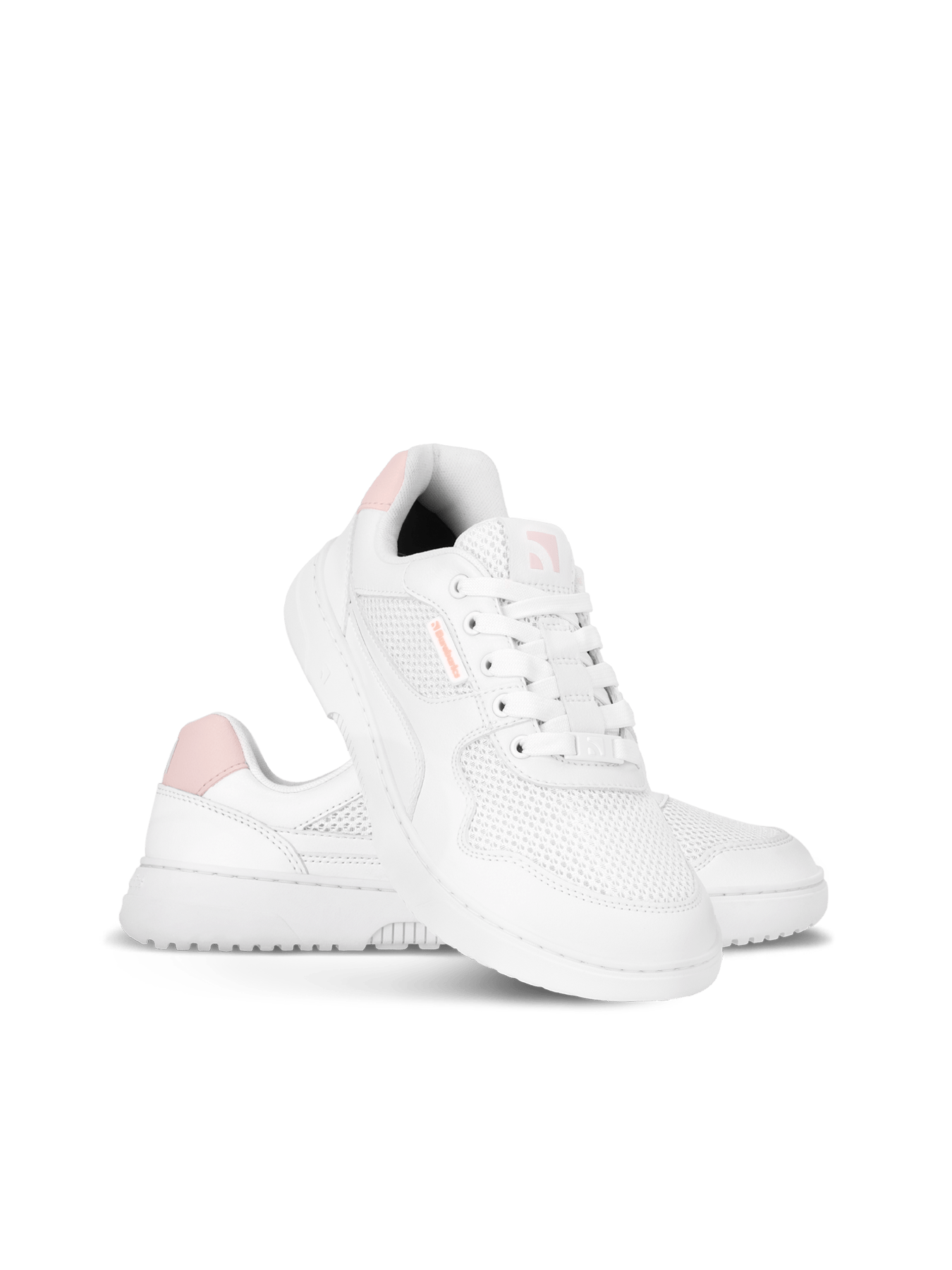 Barefoot Sneakers Barebarics Zing - Fresh - White & Coral Pink - Barefoot Shoe Store