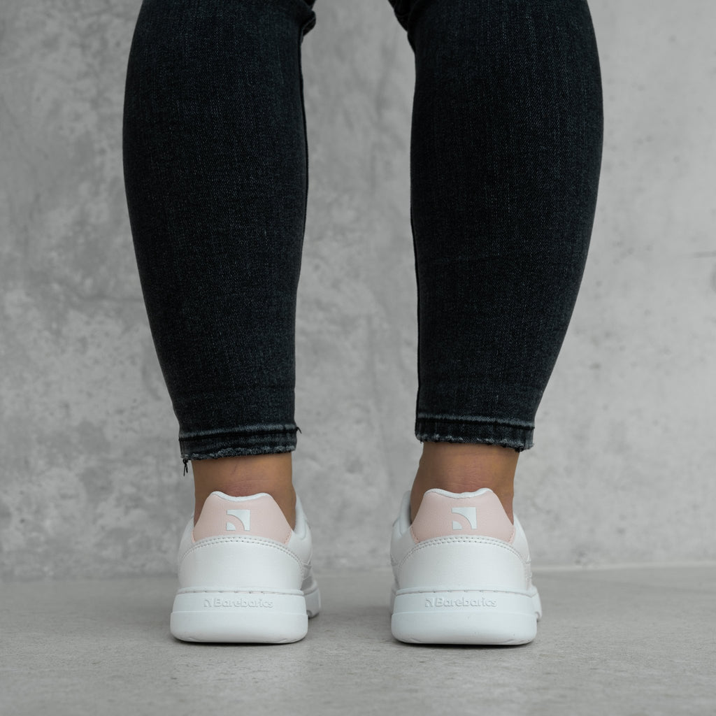 Barefoot Sneakers Barebarics Zing - Fresh - White & Coral Pink - Barefoot Shoe Store