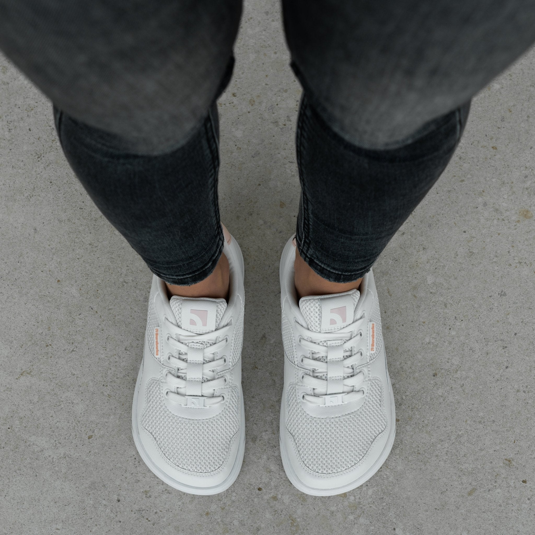 Barefoot Sneakers Barebarics Zing - Fresh - White & Coral Pink - Barefoot Shoe Store