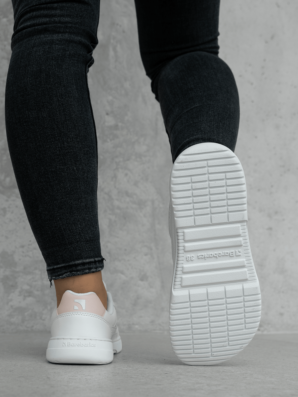 Barefoot Sneakers Barebarics Zing - Fresh - White & Coral Pink - Barefoot Shoe Store