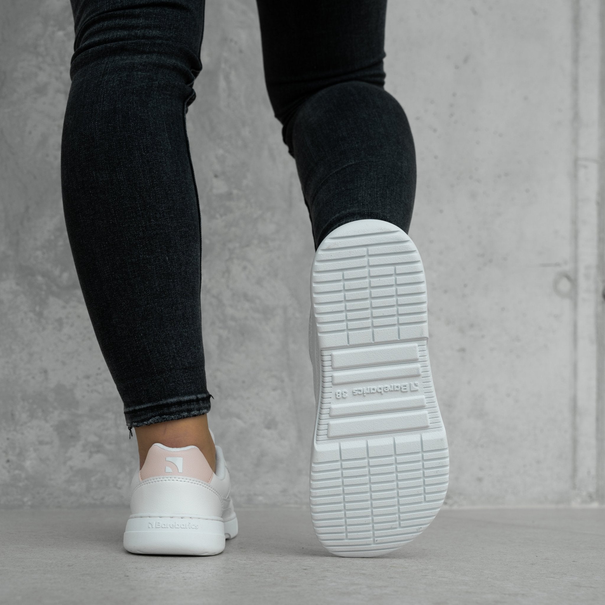 Barefoot Sneakers Barebarics Zing - Fresh - White & Coral Pink - Barefoot Shoe Store