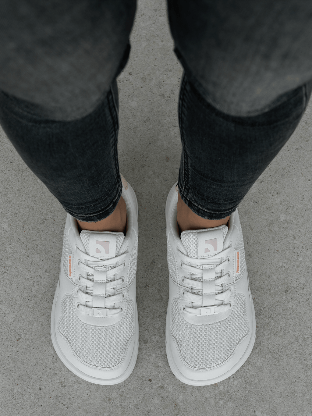 Barefoot Sneakers Barebarics Zing - Fresh - White & Coral Pink - Barefoot Shoe Store