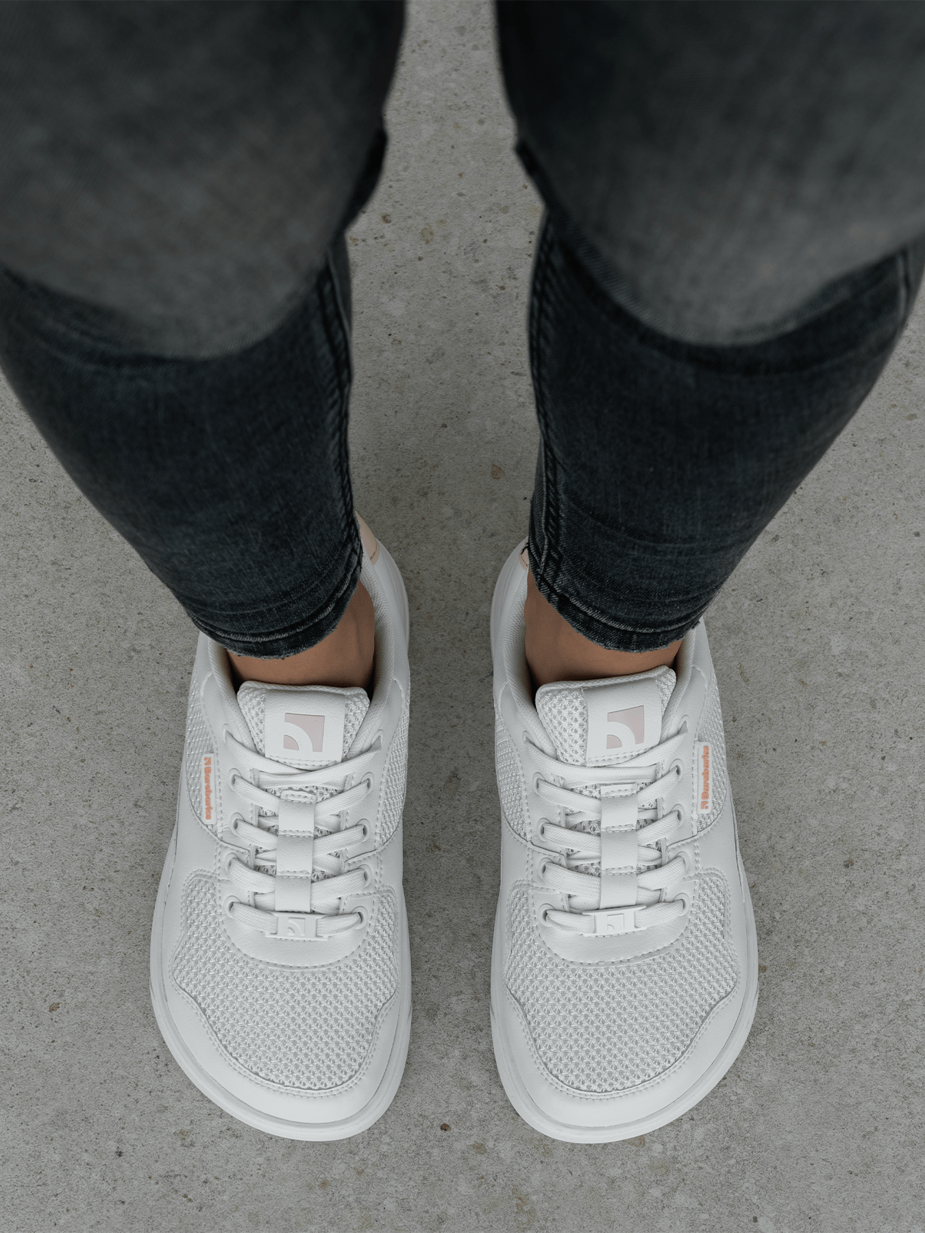 Barefoot Sneakers Barebarics Zing - Fresh - White & Coral Pink - Barefoot Shoe Store