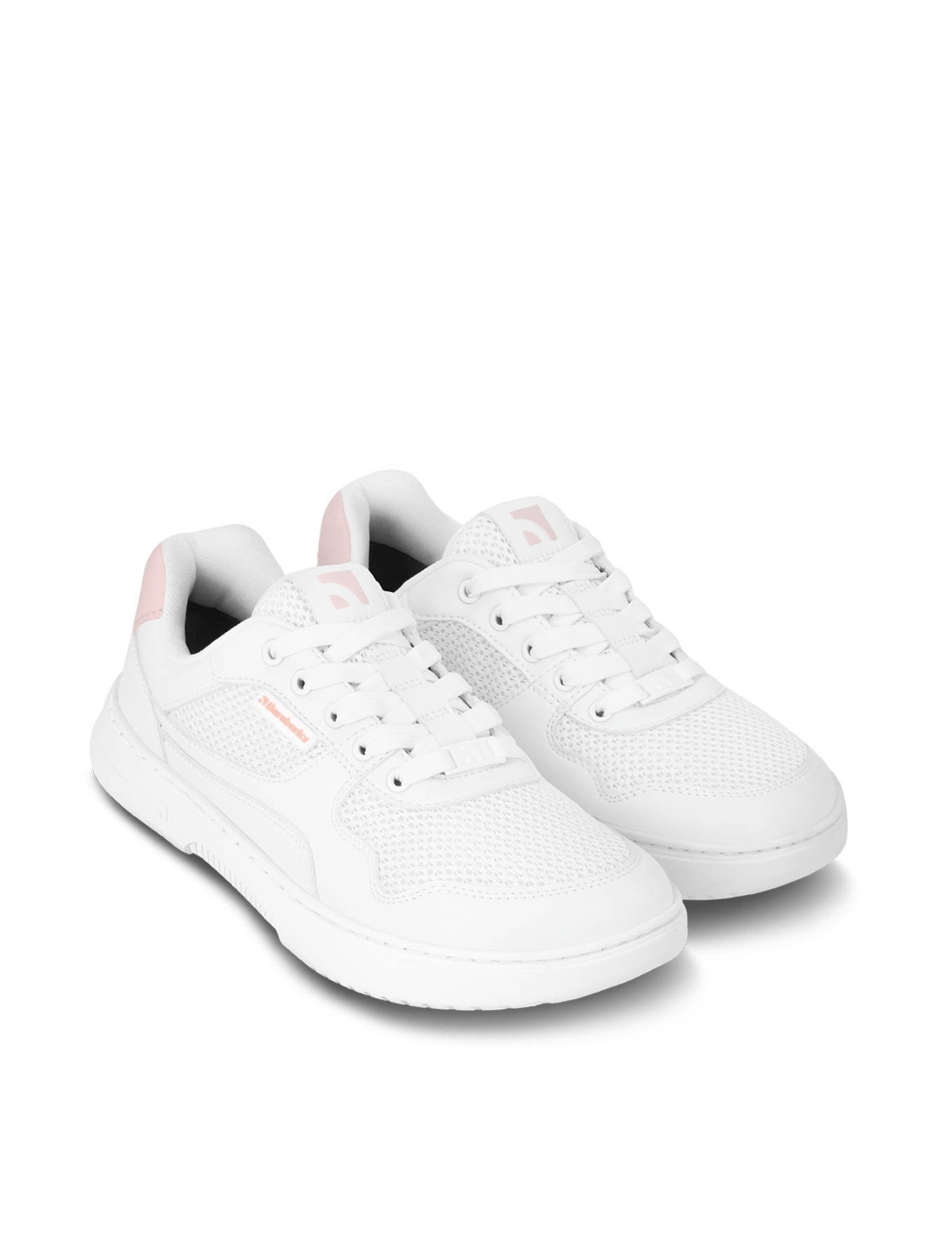 Barefoot Sneakers Barebarics Zing - Fresh - White & Coral Pink - Barefoot Shoe Store