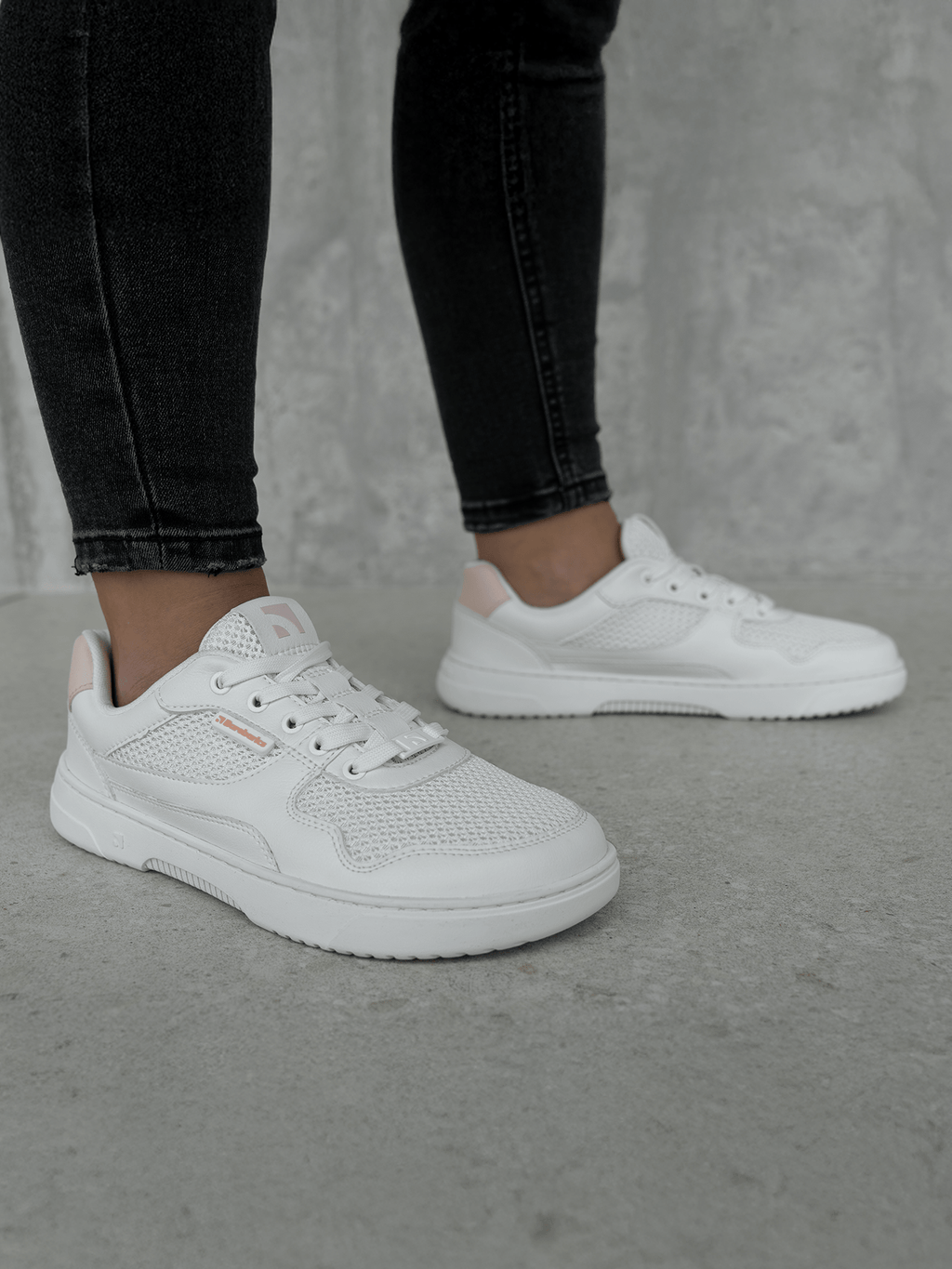 Barefoot Sneakers Barebarics Zing - Fresh - White & Coral Pink - Barefoot Shoe Store