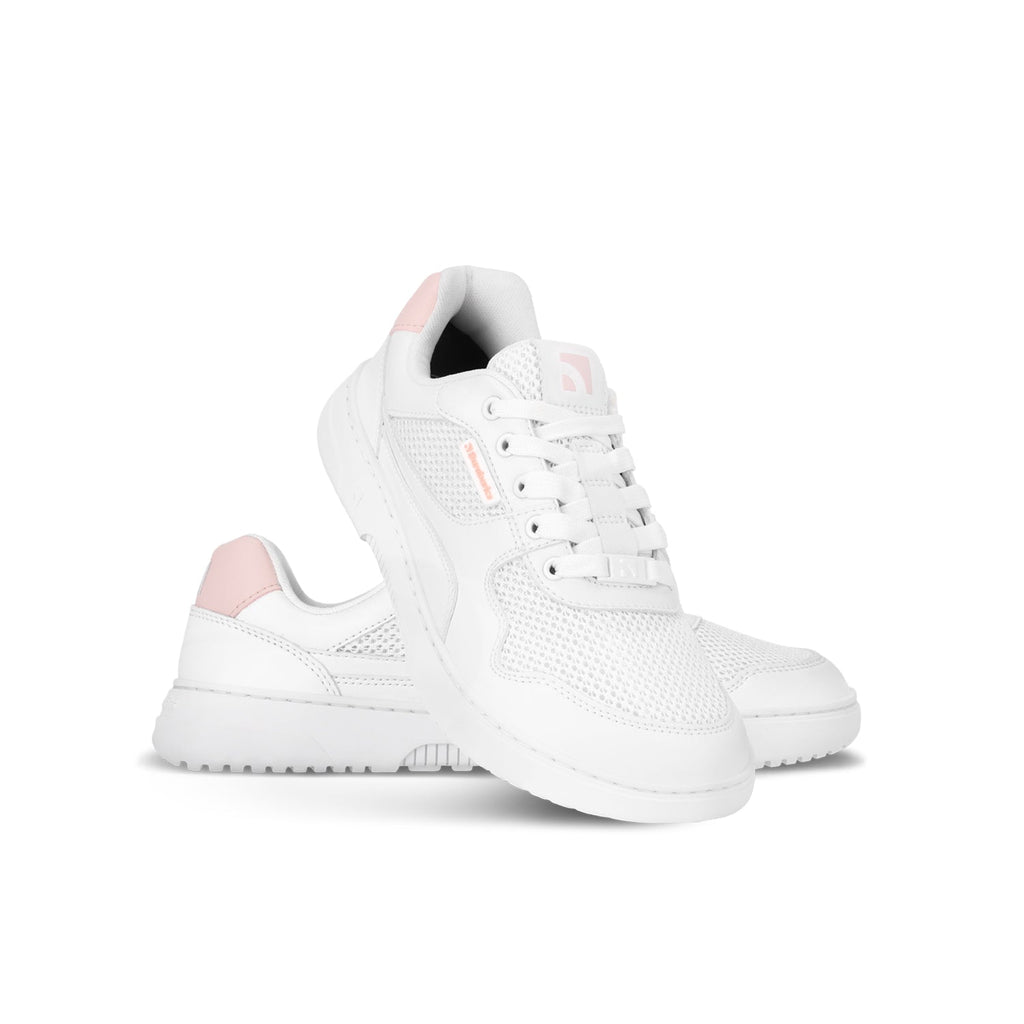 Barefoot Sneakers Barebarics Zing - Fresh - White & Coral Pink - Barefoot Shoe Store
