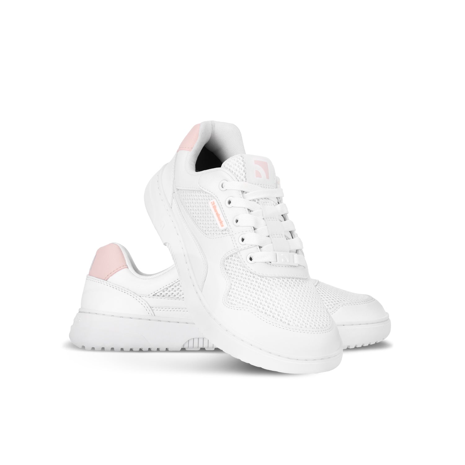 Barefoot Sneakers Barebarics Zing - Fresh - White & Coral Pink - Barefoot Shoe Store