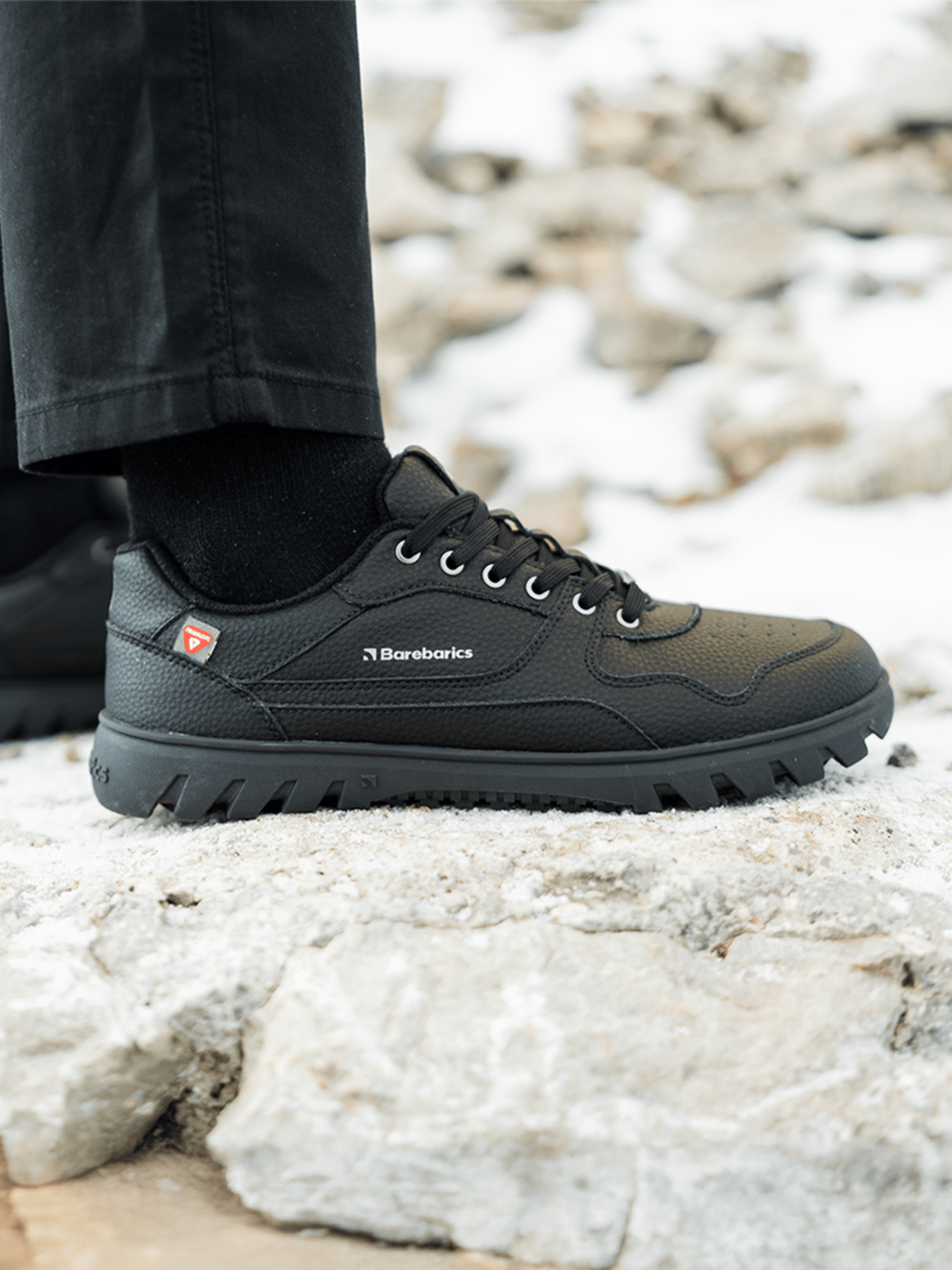 Barefoot Sneakers Barebarics Zing Frost - All Black - Barefoot Shoe Store