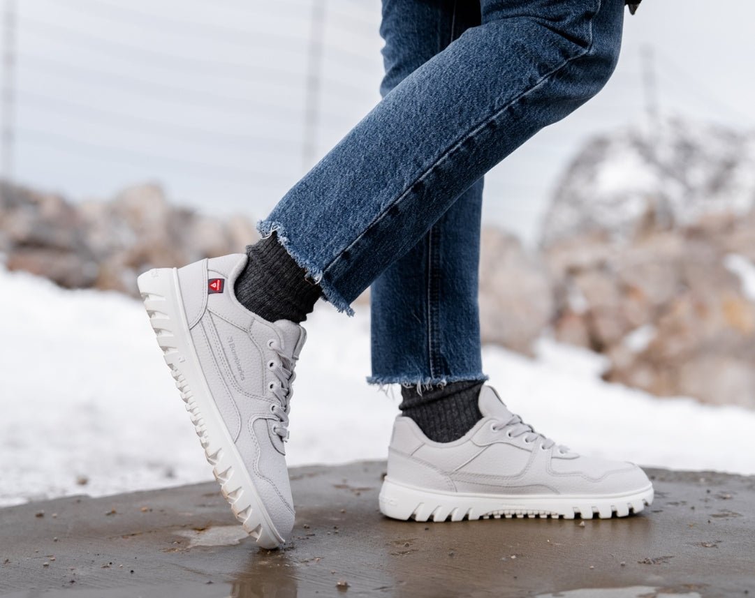 Barefoot Sneakers Barebarics Zing Frost - Light Grey & White - Barefoot Shoe Store