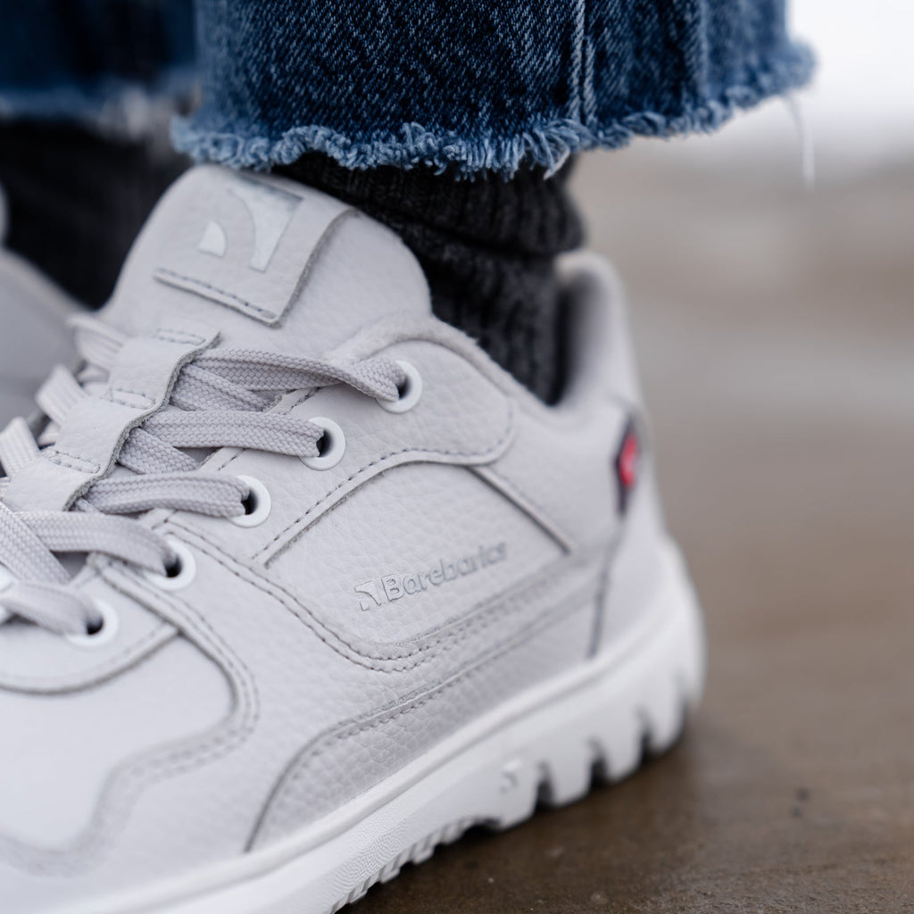 Barefoot Sneakers Barebarics Zing Frost - Light Grey & White - Barefoot Shoe Store