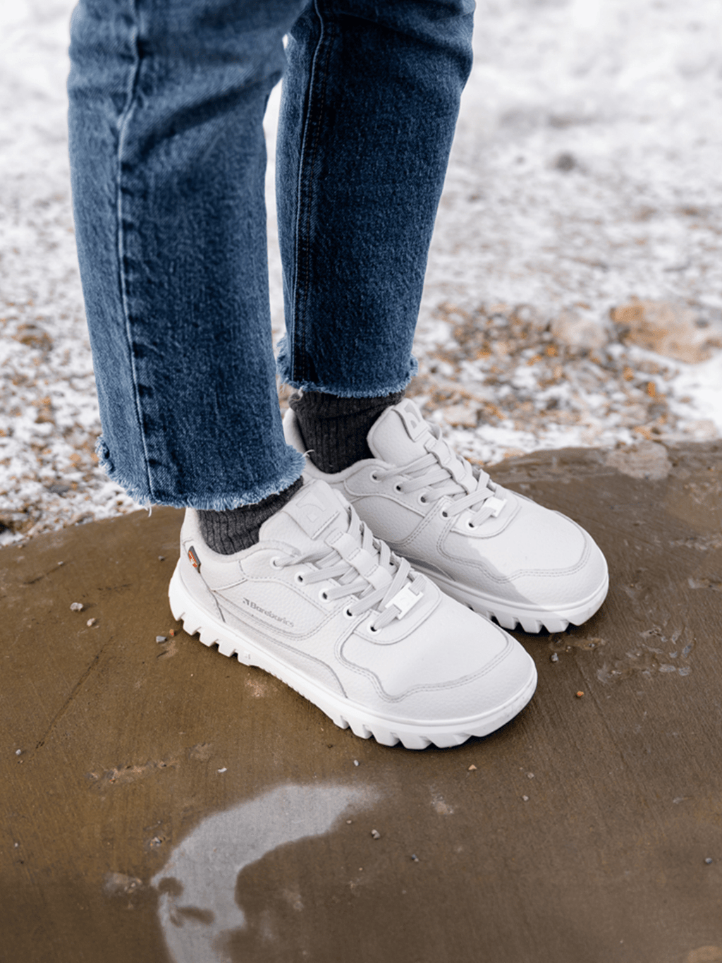 Barefoot Sneakers Barebarics Zing Frost - Light Grey & White - Barefoot Shoe Store