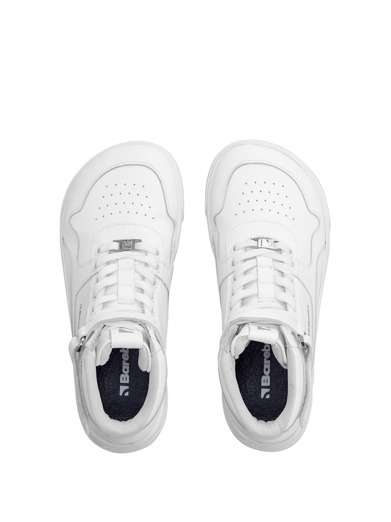 Barefoot Sneakers Barebarics Zing - High Top - All White - Leather - Barefoot Shoe Store