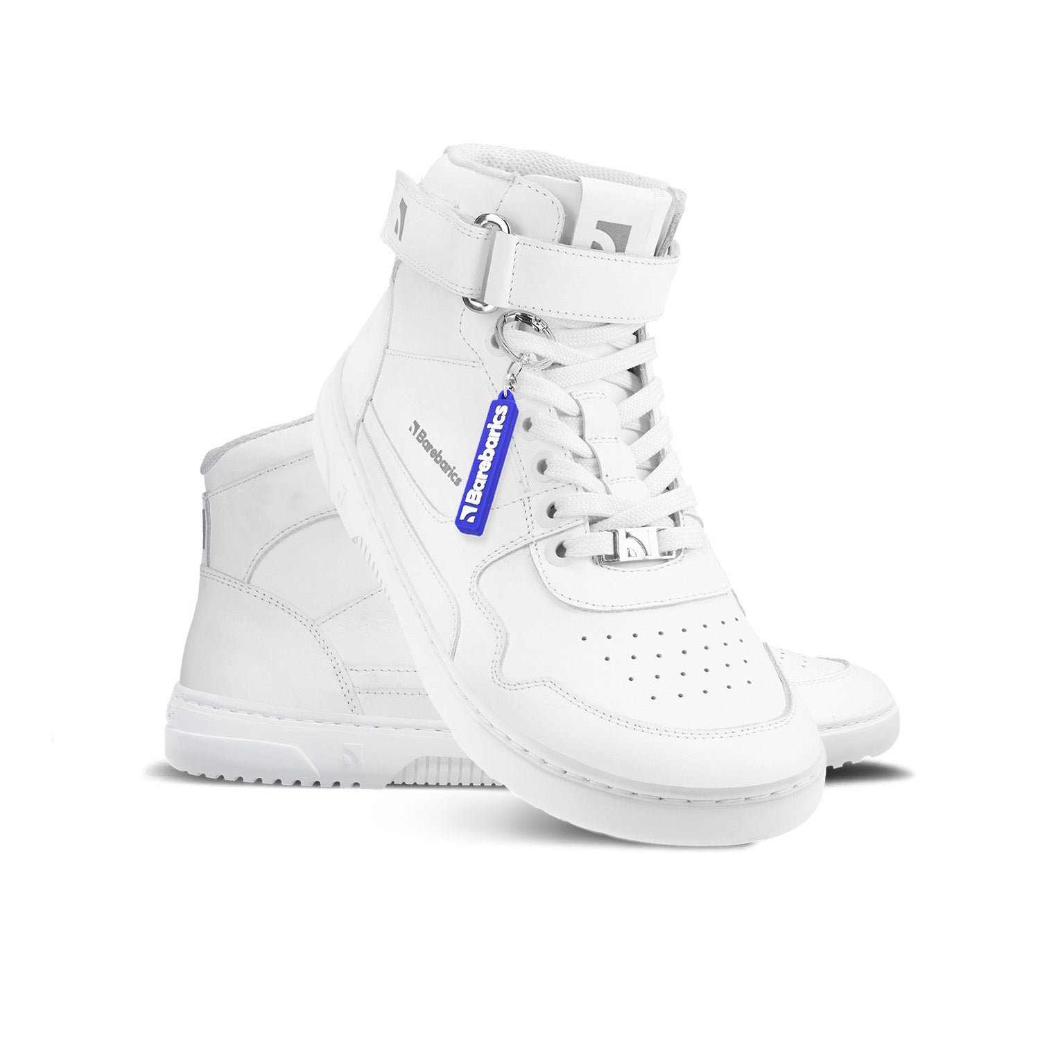 Barefoot Sneakers Barebarics Zing - High Top - All White - Leather - Barefoot Shoe Store