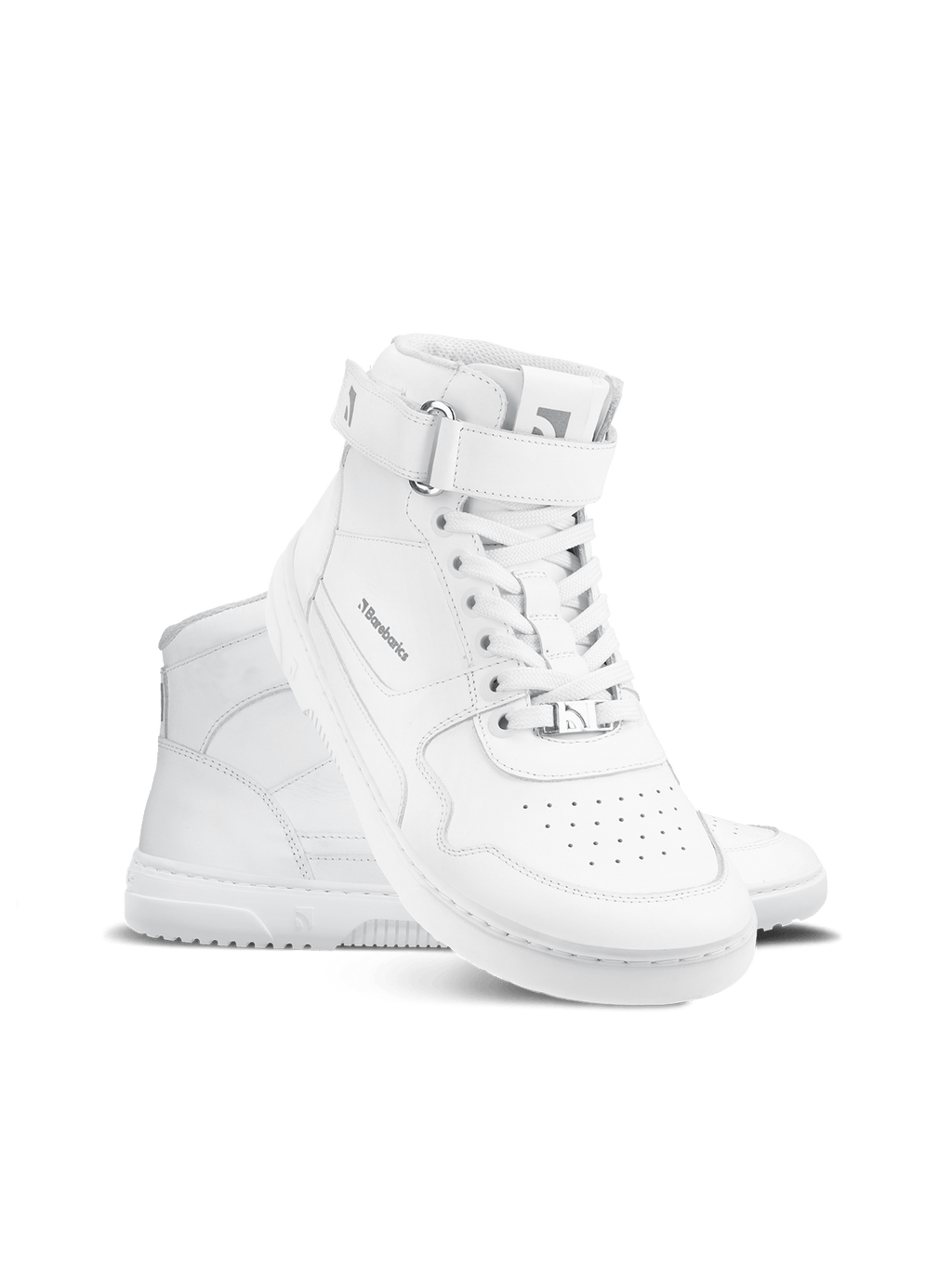 Barefoot Sneakers Barebarics Zing - High Top - All White - Leather - Barefoot Shoe Store