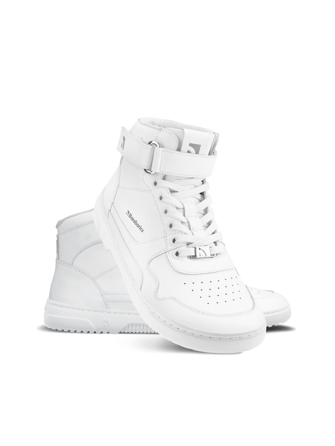 Barefoot Sneakers Barebarics Zing - High Top - All White - Leather - Barefoot Shoe Store