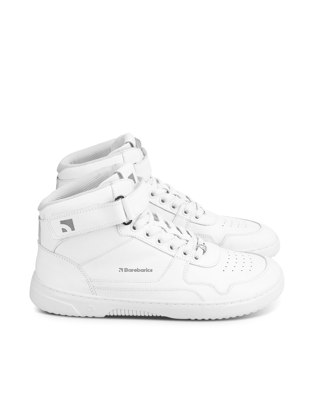 Barefoot Sneakers Barebarics Zing - High Top - All White - Leather - Barefoot Shoe Store