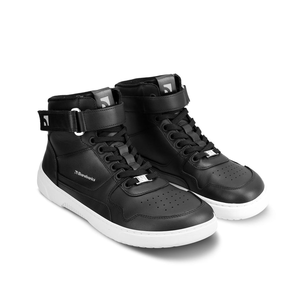 Barefoot Sneakers Barebarics Zing - High Top - Black & White - Barefoot Shoe Store