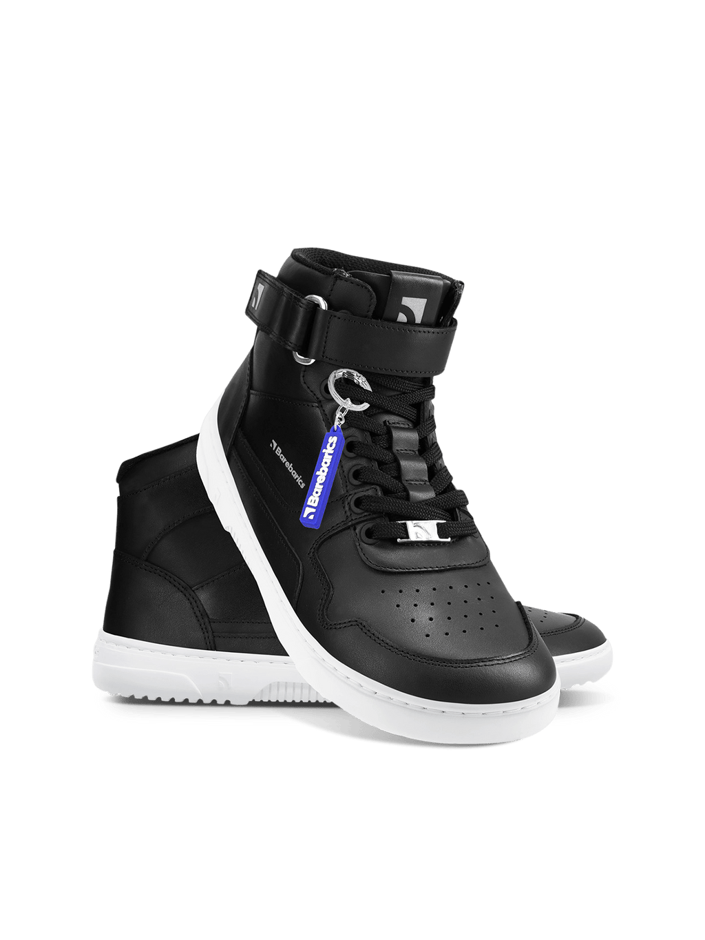 Barefoot Sneakers Barebarics Zing - High Top - Black & White - Leather - Barefoot Shoe Store