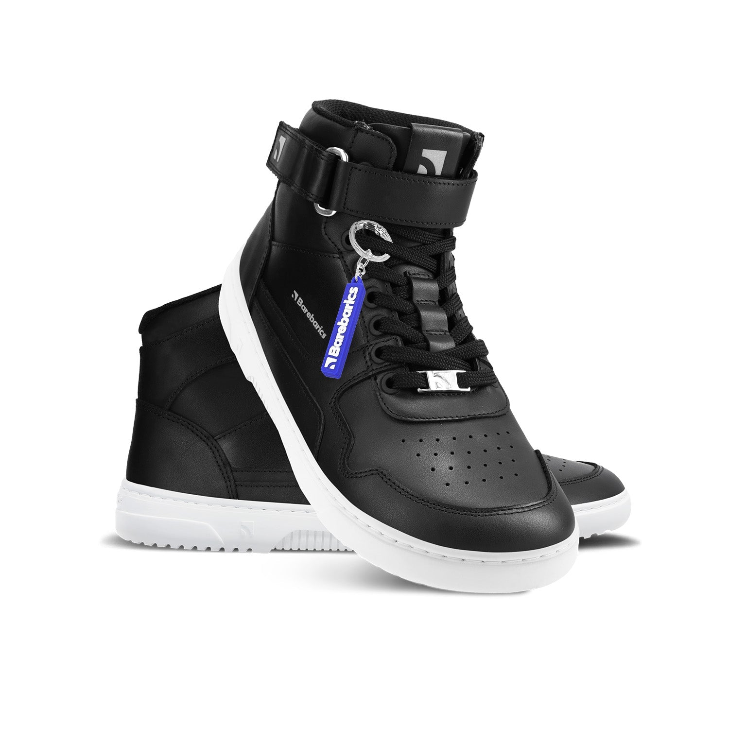 Barefoot Sneakers Barebarics Zing - High Top - Black & White - Leather - Barefoot Shoe Store