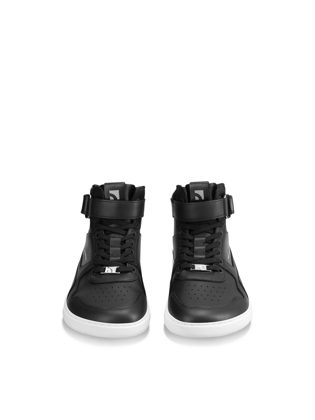 Barefoot Sneakers Barebarics Zing - High Top - Black & White - Leather - Barefoot Shoe Store