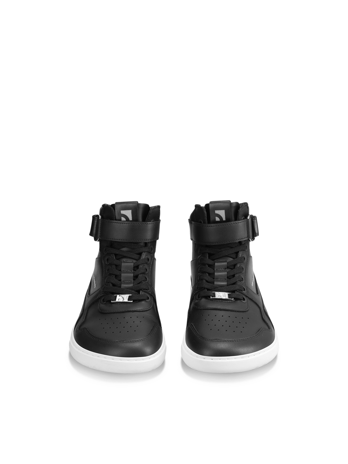 Barefoot Sneakers Barebarics Zing - High Top - Black & White - Leather - Barefoot Shoe Store
