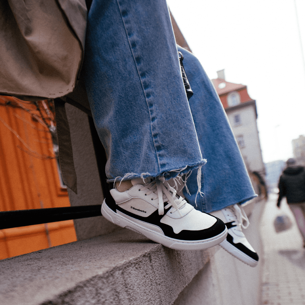 Barefoot Sneakers Barebarics - Zing - White & Black - Barefoot Shoe Store