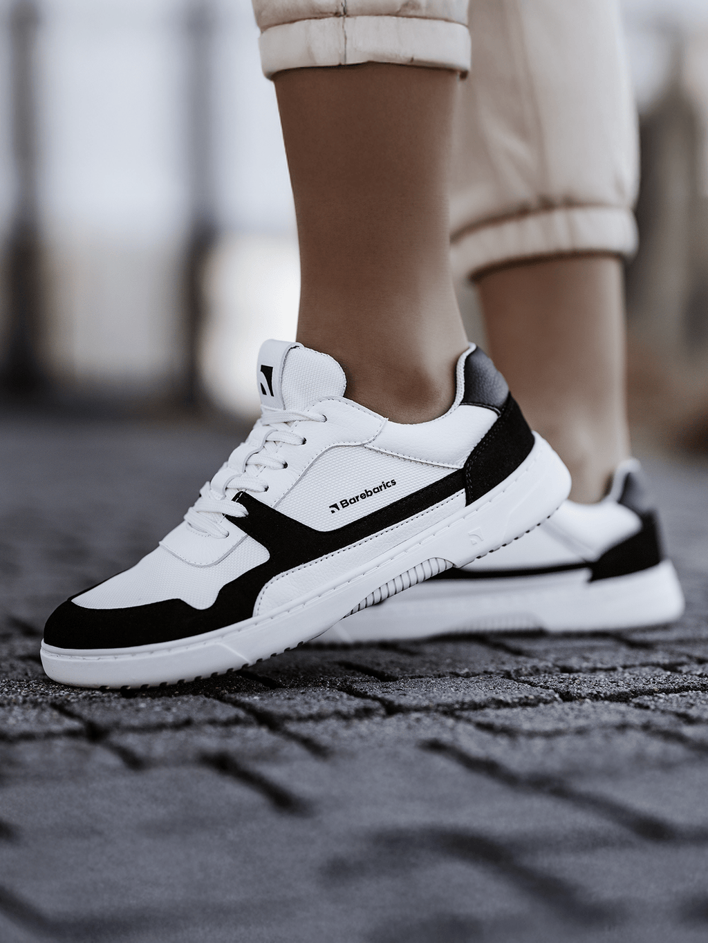 Barefoot Sneakers Barebarics - Zing - White & Black - Barefoot Shoe Store