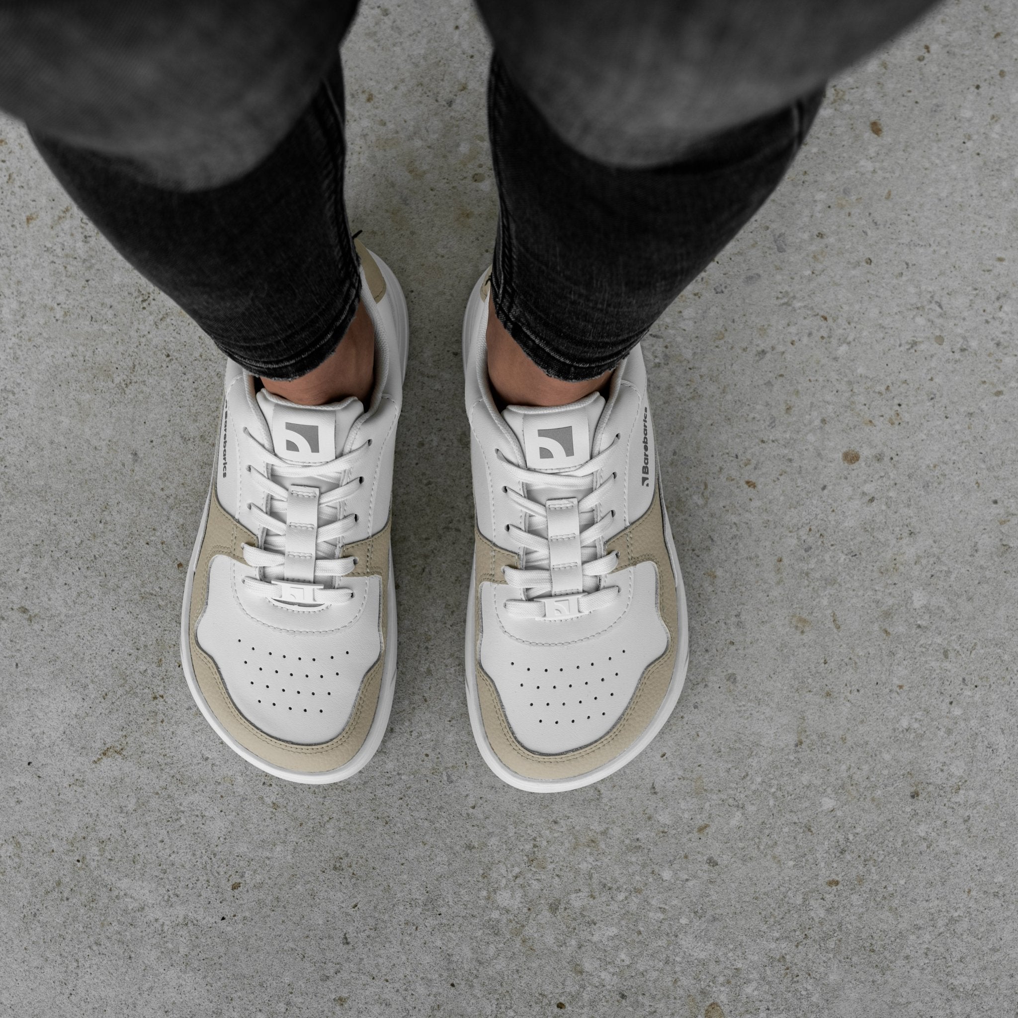 Barefoot Sneakers Barebarics Zing - White & Cream - Barefoot Shoe Store
