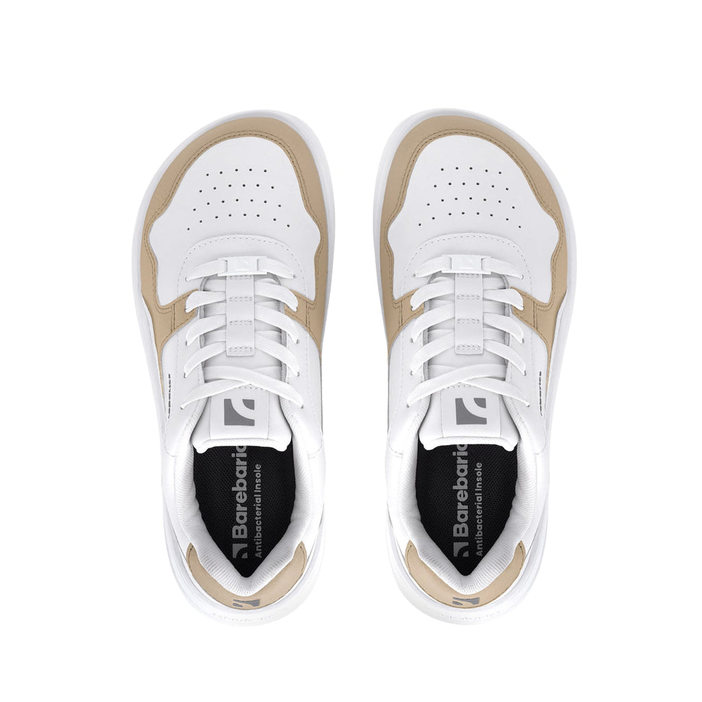 Barefoot Sneakers Barebarics Zing - White & Cream - Barefoot Shoe Store