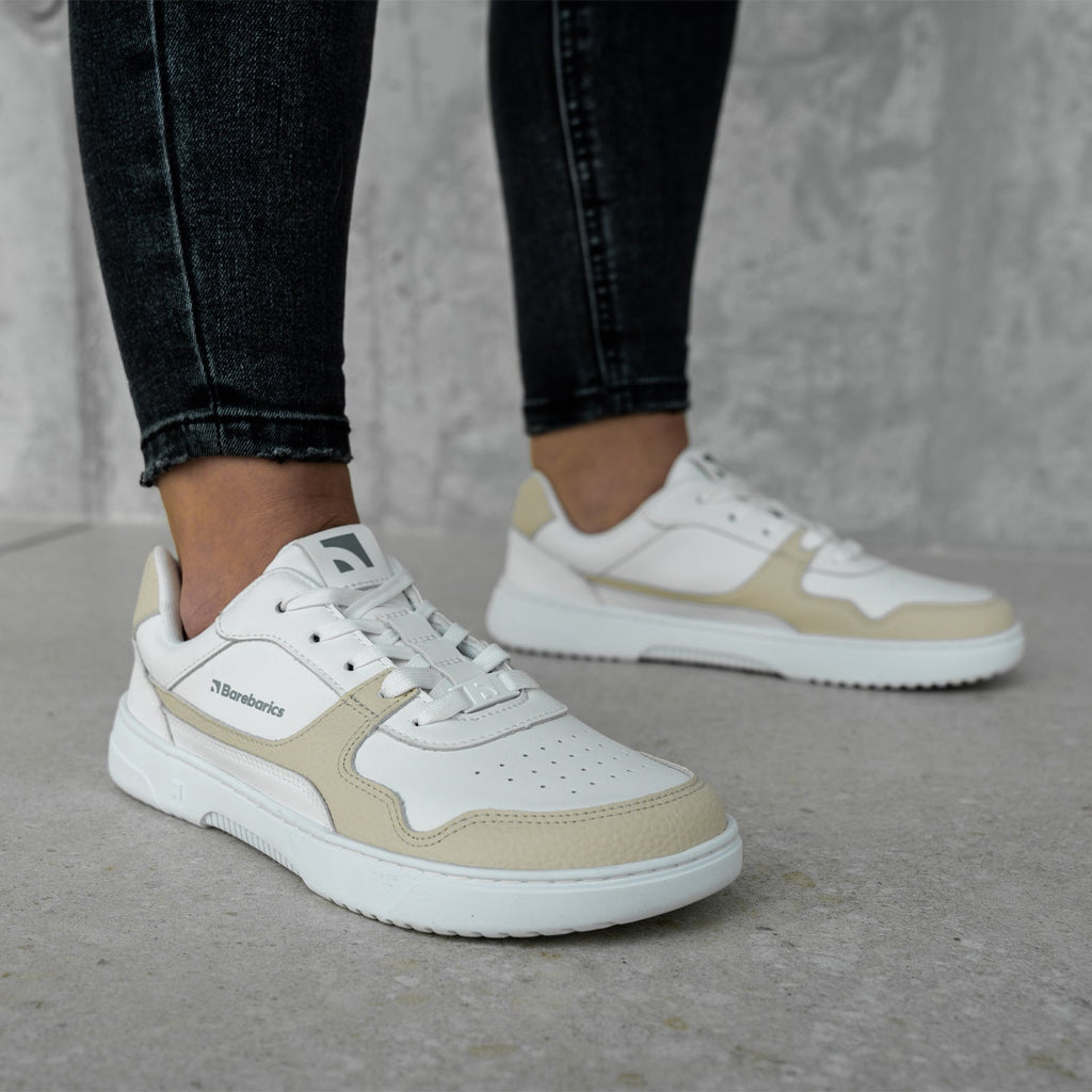 Barefoot Sneakers Barebarics Zing - White & Cream - Barefoot Shoe Store