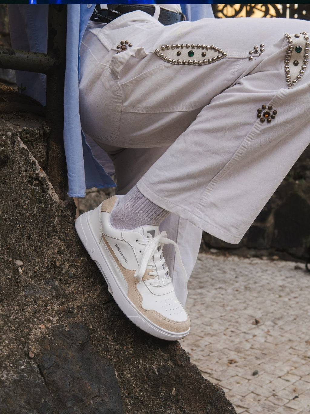 Barefoot Sneakers Barebarics Zing - White & Cream - Barefoot Shoe Store