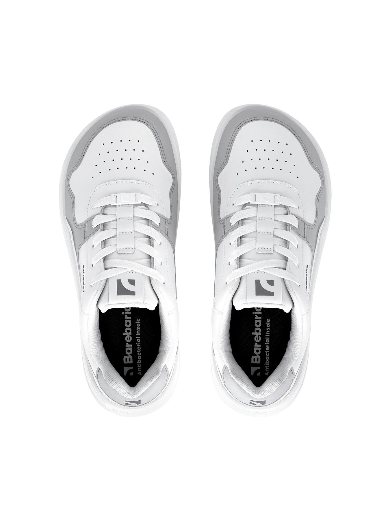 Barefoot Sneakers Barebarics Zing - White & Light Grey - Barefoot Shoe Store