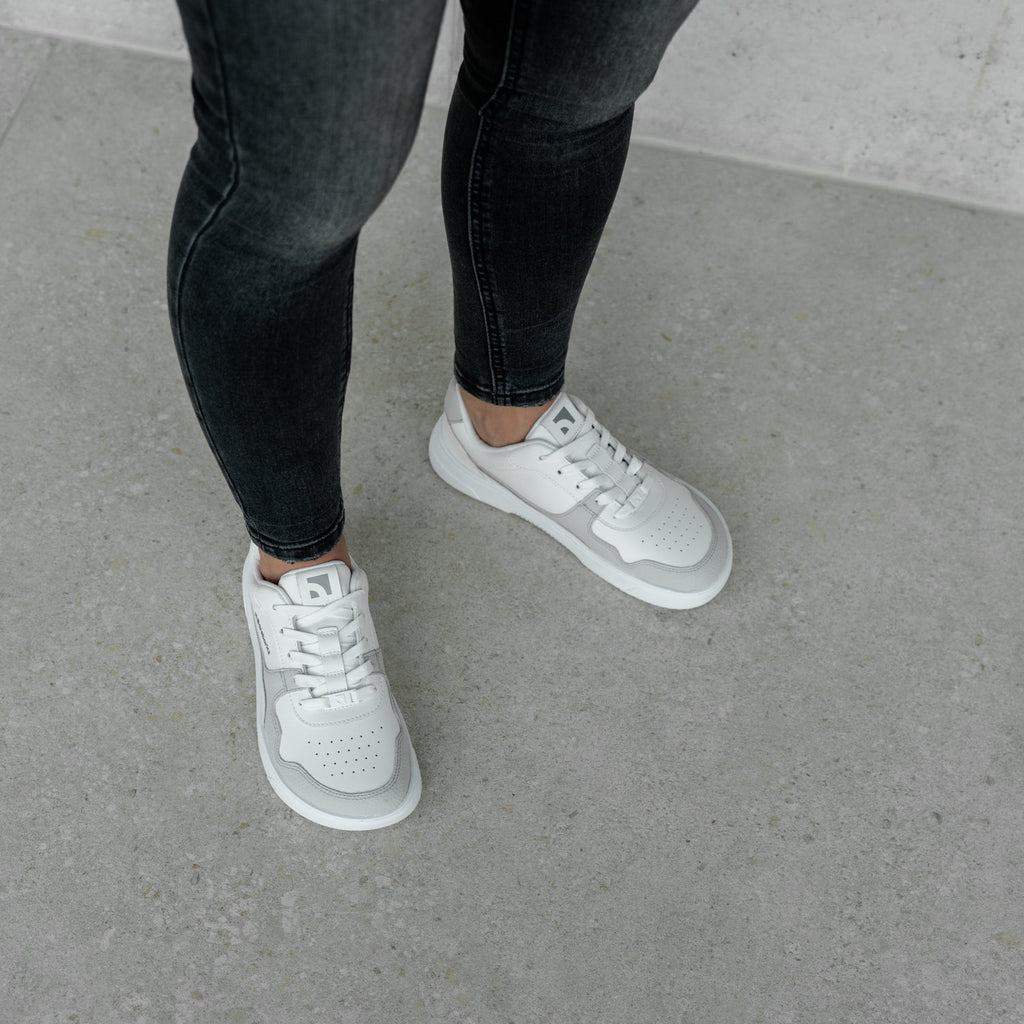 Barefoot Sneakers Barebarics Zing - White & Light Grey - Barefoot Shoe Store