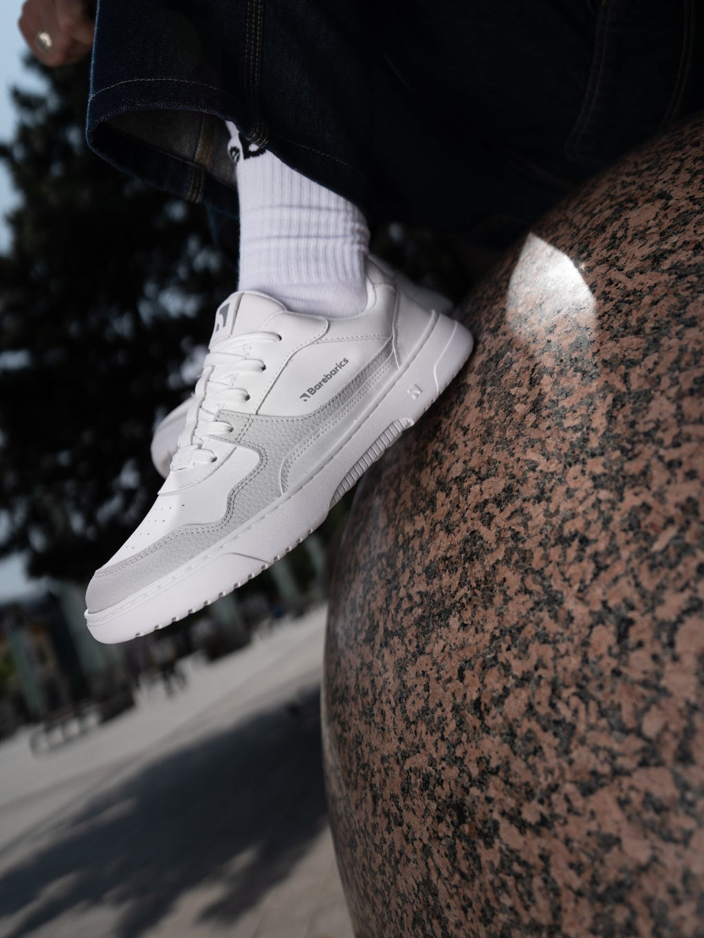 Barefoot Sneakers Barebarics Zing - White & Light Grey - Barefoot Shoe Store