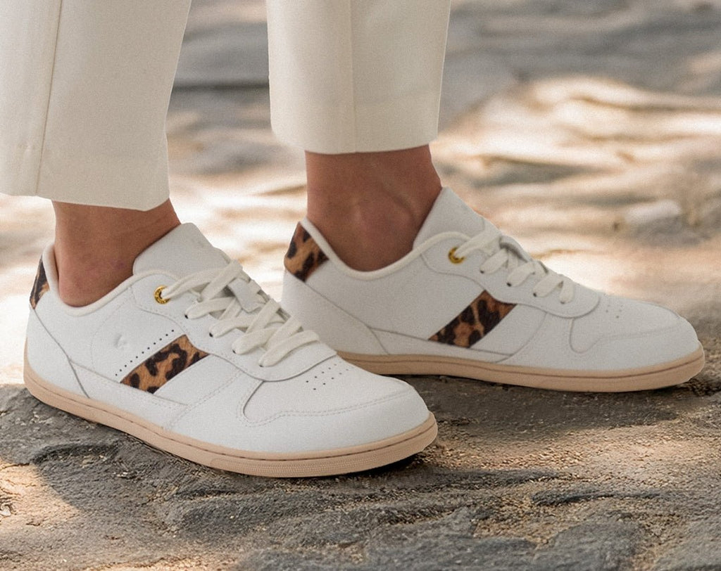Barefoot Sneakers Be Lenka Cellestia - White & Leopard - Barefoot Shoe Store