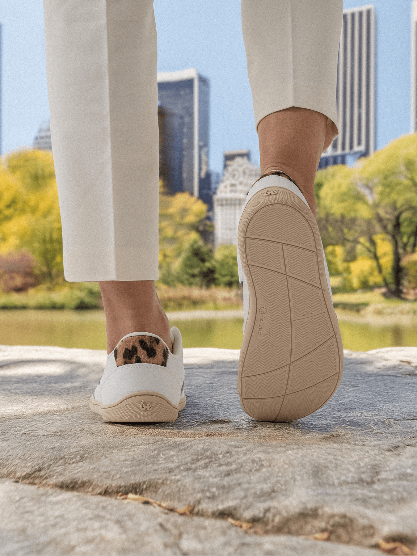 Barefoot Sneakers Be Lenka Cellestia - White & Leopard - Barefoot Shoe Store