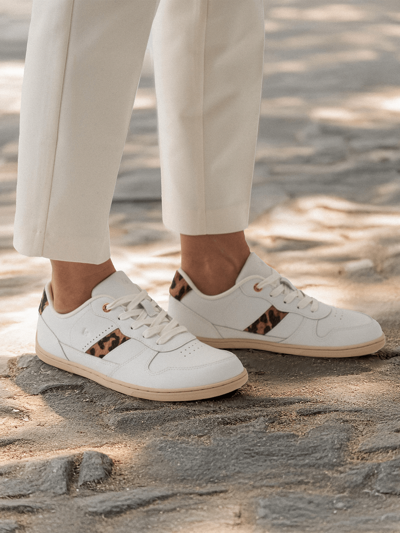 Barefoot Sneakers Be Lenka Cellestia - White & Leopard - Barefoot Shoe Store