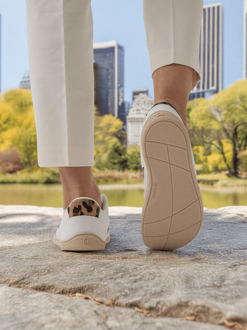 Barefoot Sneakers Be Lenka Cellestia - White & Leopard - Barefoot Shoe Store