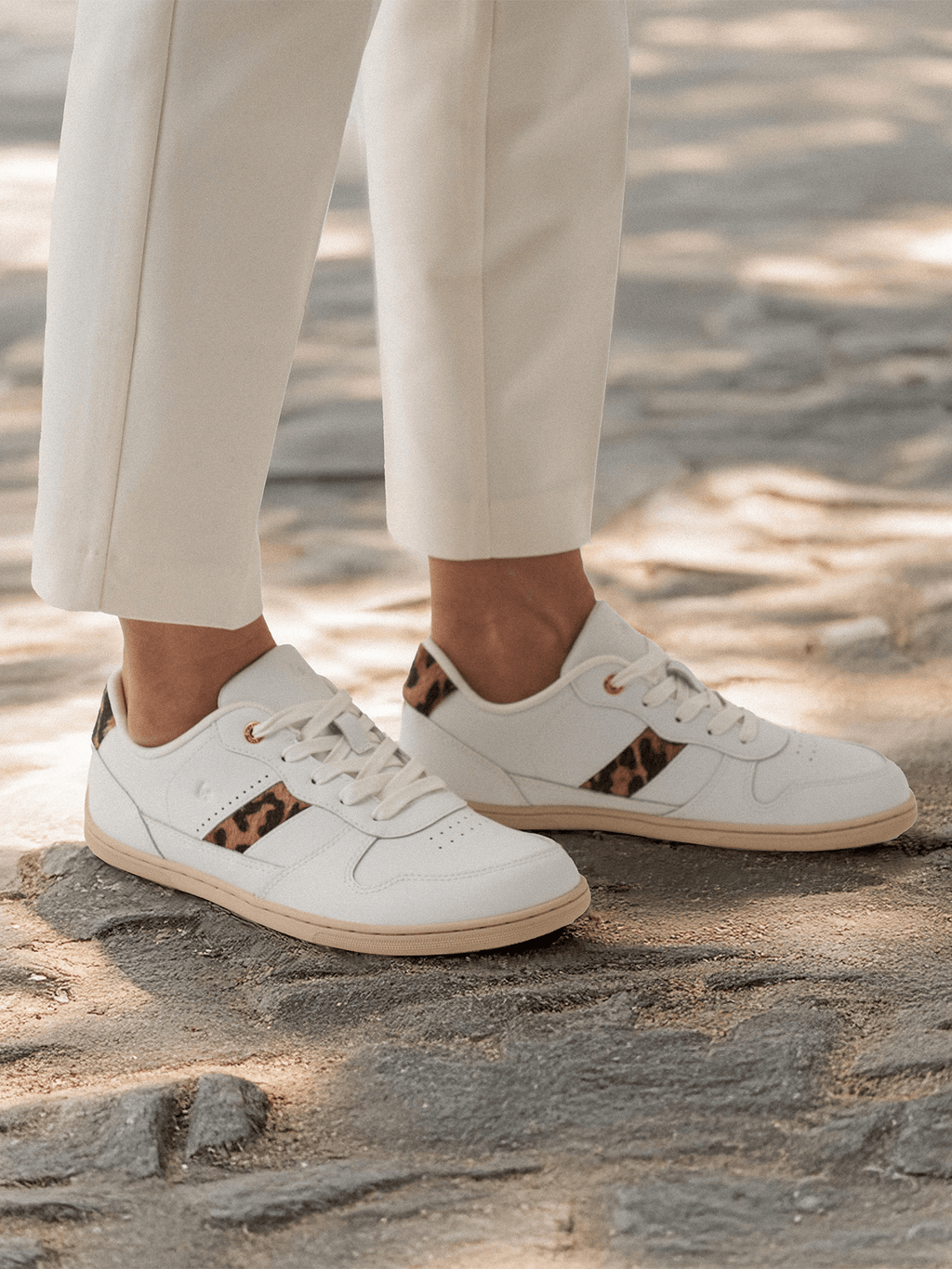 Barefoot Sneakers Be Lenka Cellestia - White & Leopard - Barefoot Shoe Store