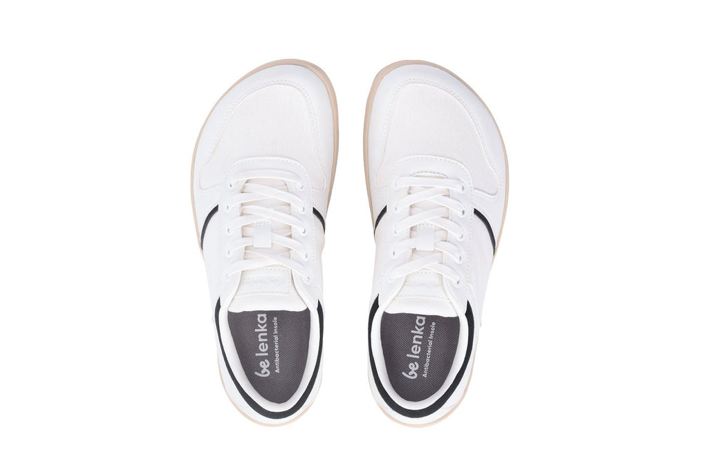 Barefoot Sneakers - Be Lenka Echo - White & Black Vegan - Barefoot Shoe Store