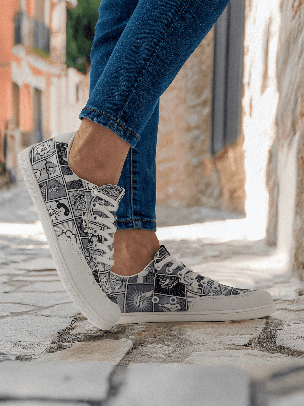 Barefoot Sneakers Be Lenka Rebound - Comics Black & White - Barefoot Shoe Store